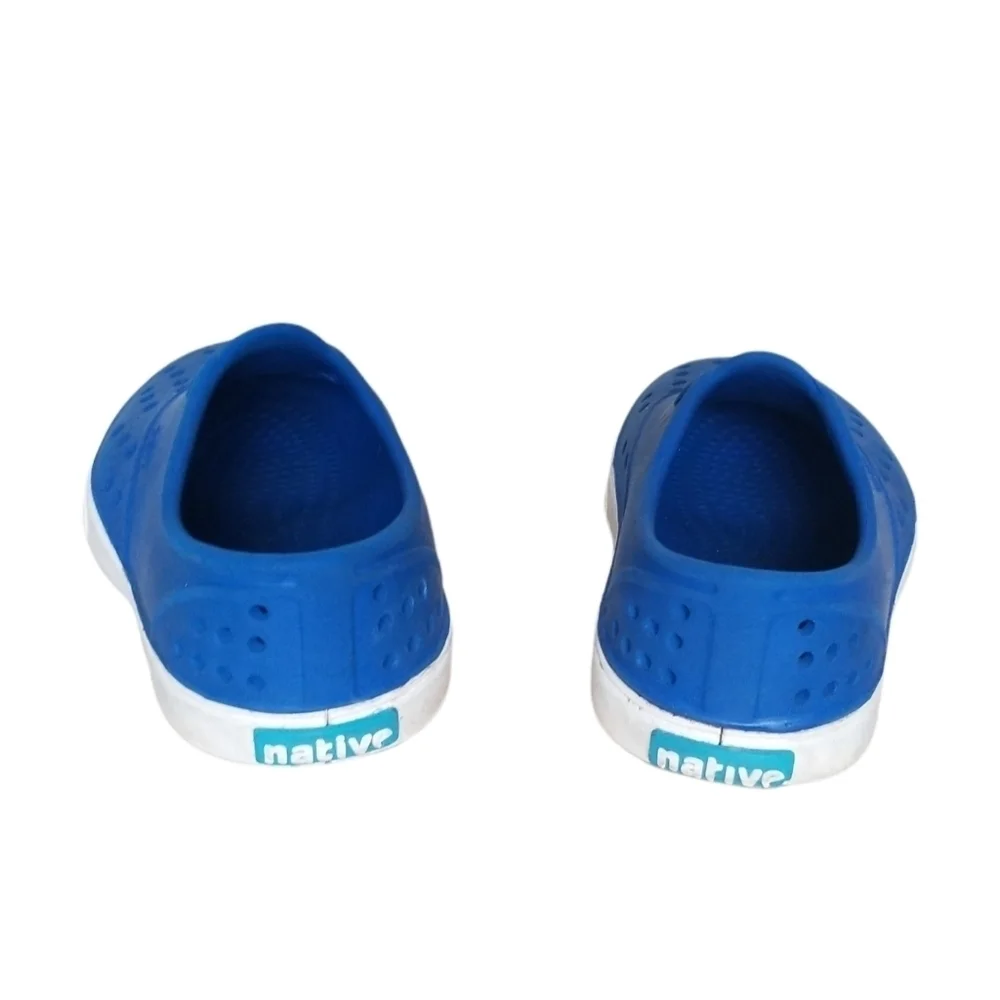 Childrens Native Victoria Blue Shell White Miller Shoes Size C6
